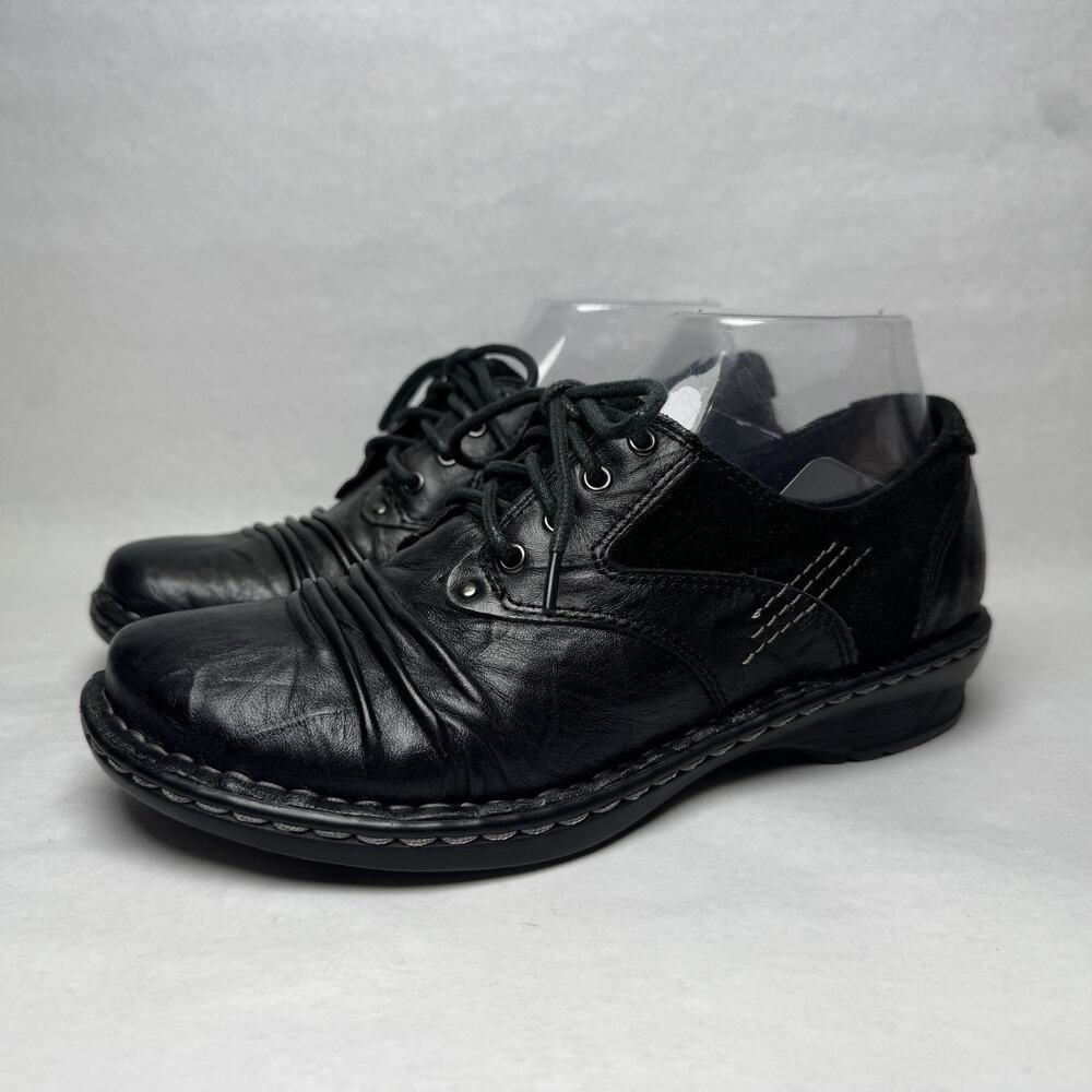 Earth Linden Black Casual Oxford Leather Lace Up Low Top Shoes Womens Size 7.5 B